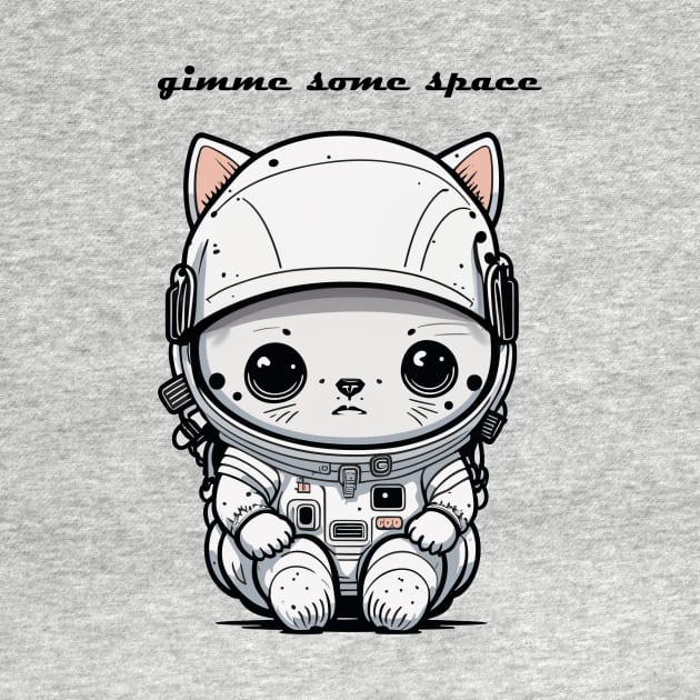 gimme some space  - sad cat astronaut by Kingrocker Clothing